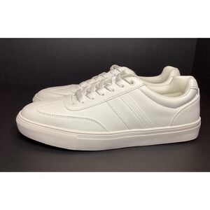 Perry Ellis Faux Leather Casual Dress Sneaker Men's Size 9.5 White NIB